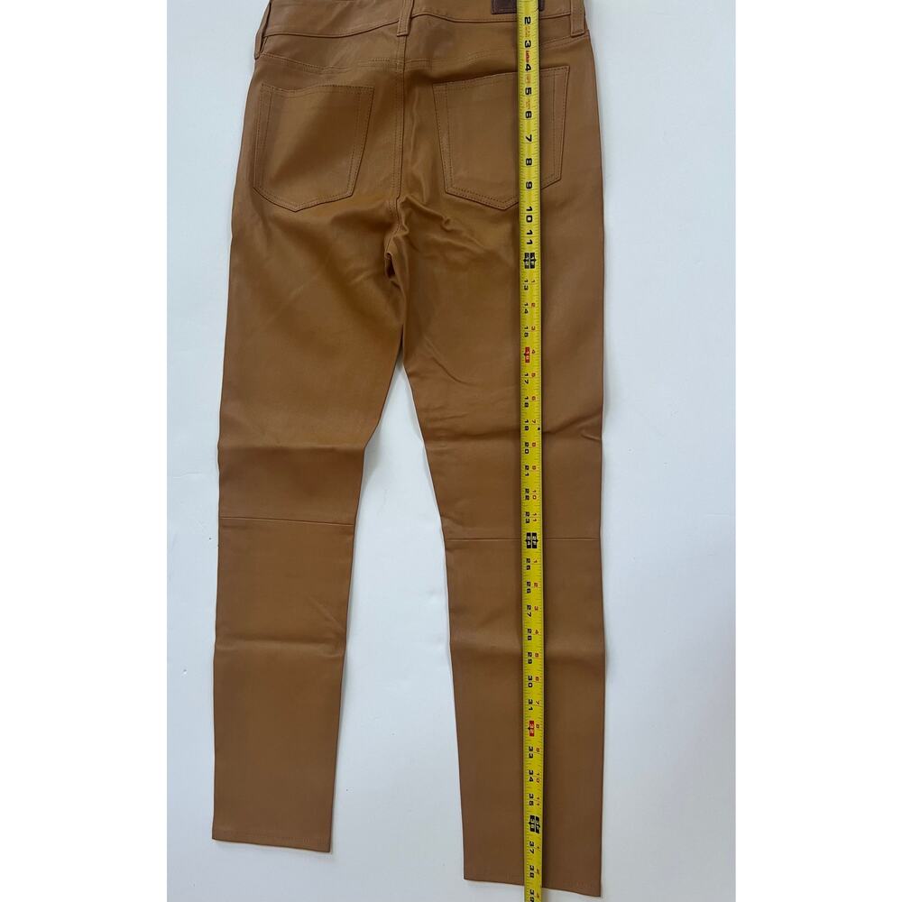 Polo Ralph Lauren Women's Lambskin Leather Legging Jeans Pants Brown Size 4 $998 - Picture 10 of 16